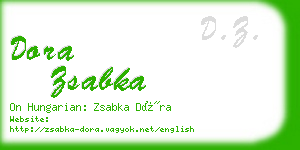 dora zsabka business card